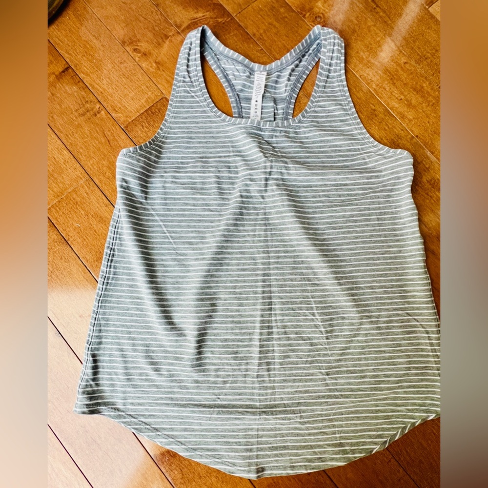 Lululemon Athletica Gray Striped Tank Top